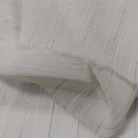 silver metallic lurex polyester chiffon